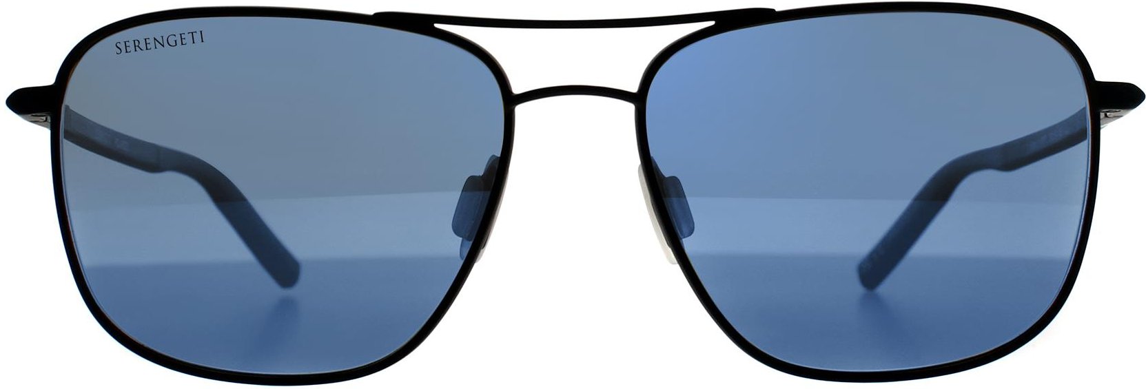 Serengeti Aviator Herren Matt Schwarz Mineral Blau 555nm Polarisiert Spello