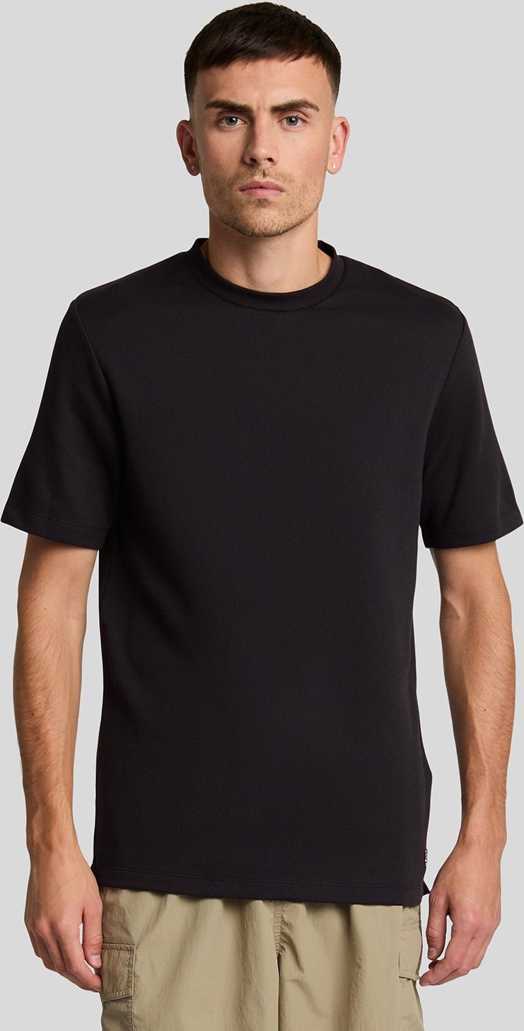 Thumbnail - Lyle & Scott T-Shirt mit Rundhalsausschnitt und Twill-Textur – Lack