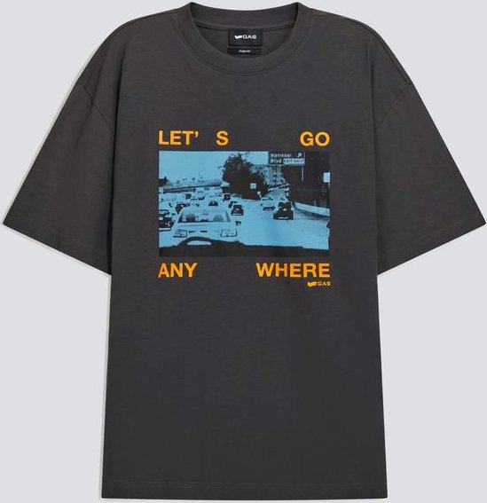 Asphaltgraues Herren-T-Shirt LUC M/C "URBAN