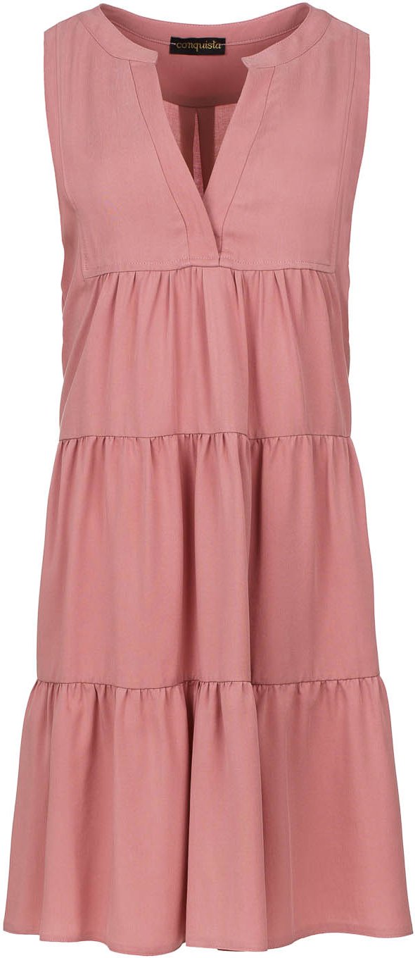 Ärmelloses staubrosa A-Linien-Kleid