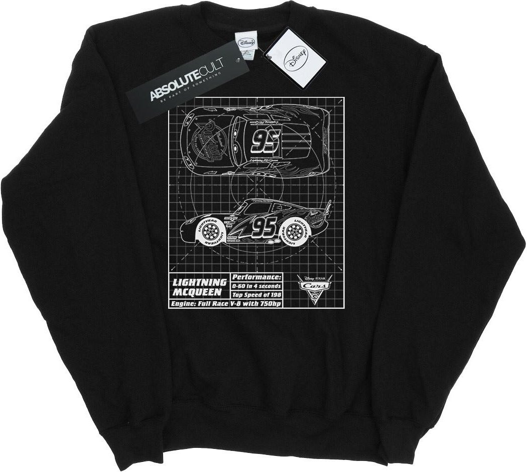 Disney - "Cars Lightning McQueen Blueprint" Sweatshirt für Herren (Schwarz)