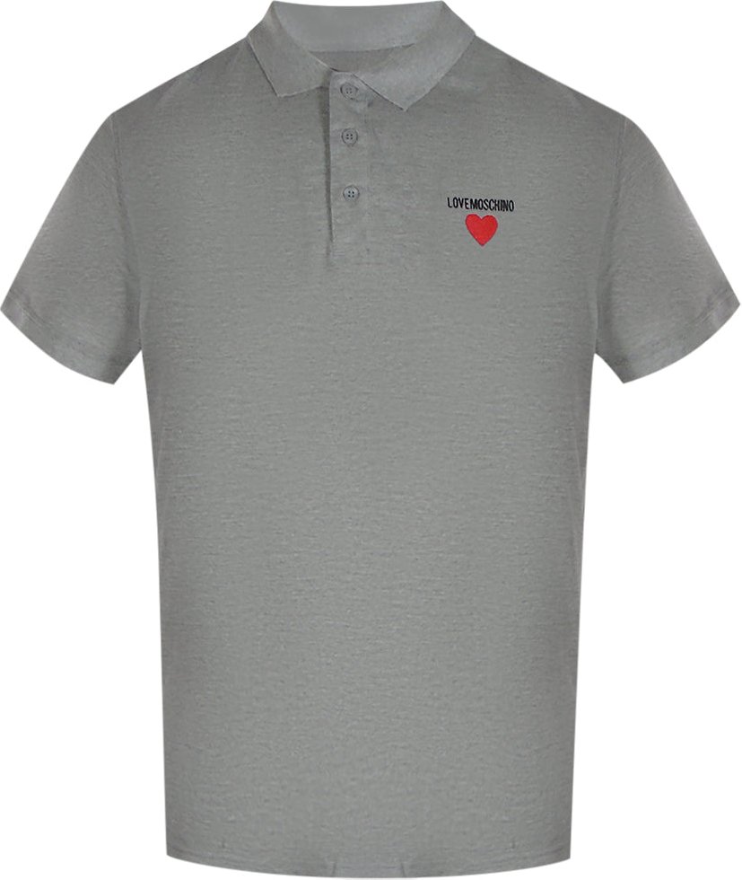 Moschino Poloshirt Mit Herzlogo, Grau