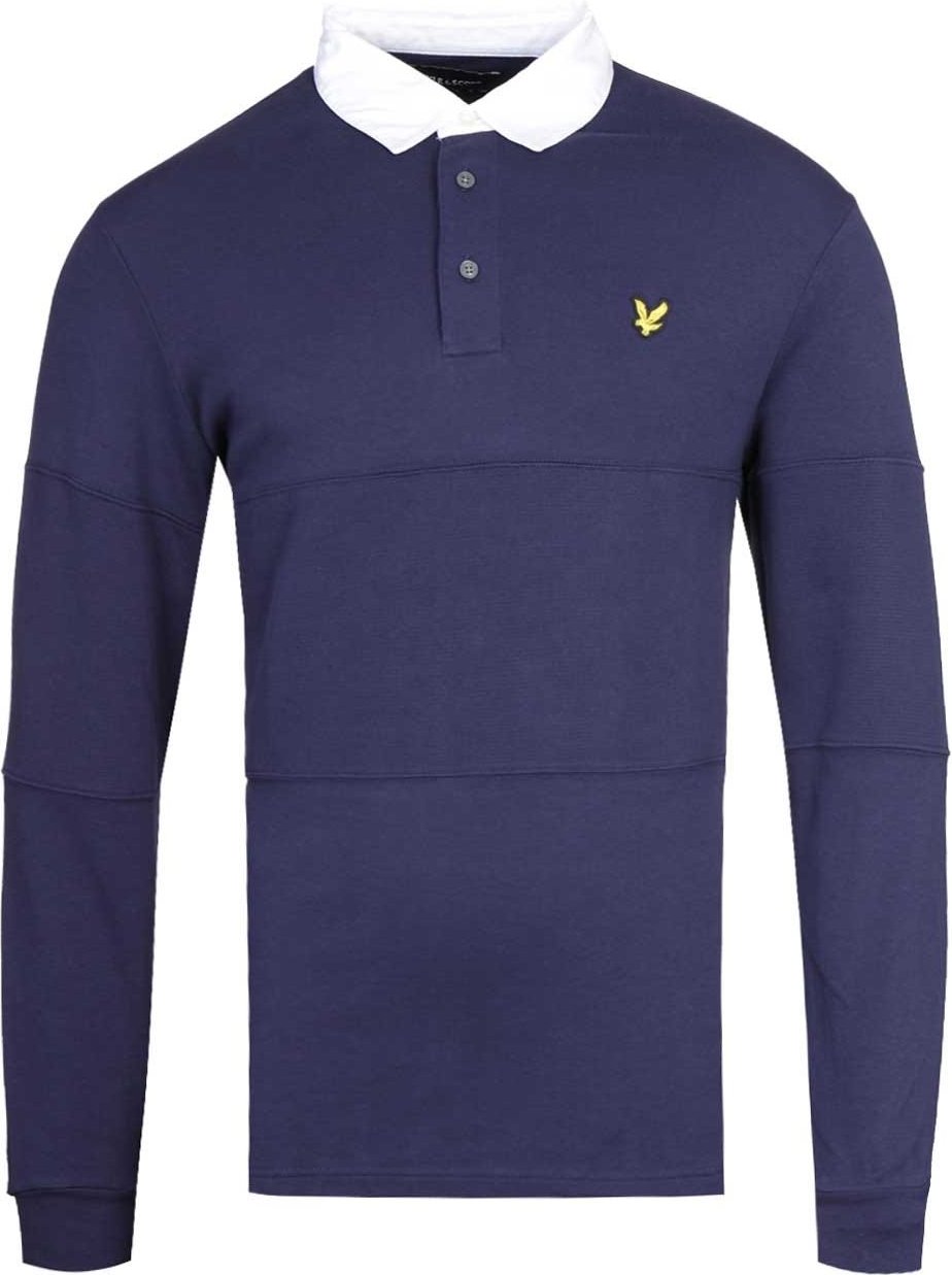 Thumbnail - Lyle & Scott Langarm-Rugby-Poloshirt in Marineblau