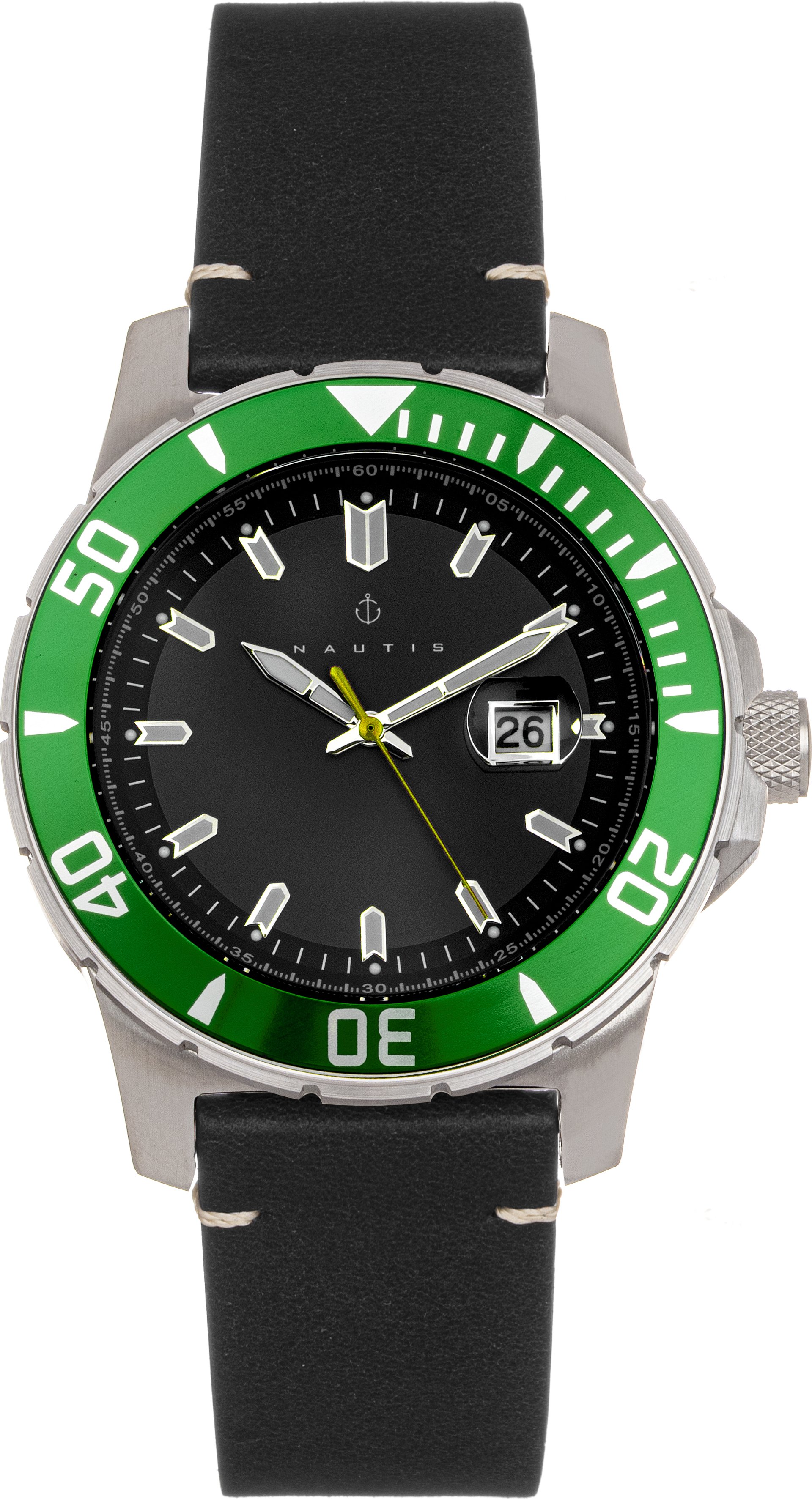 Nautis Dive Pro 200 Lederarmbanduhr mit Datum