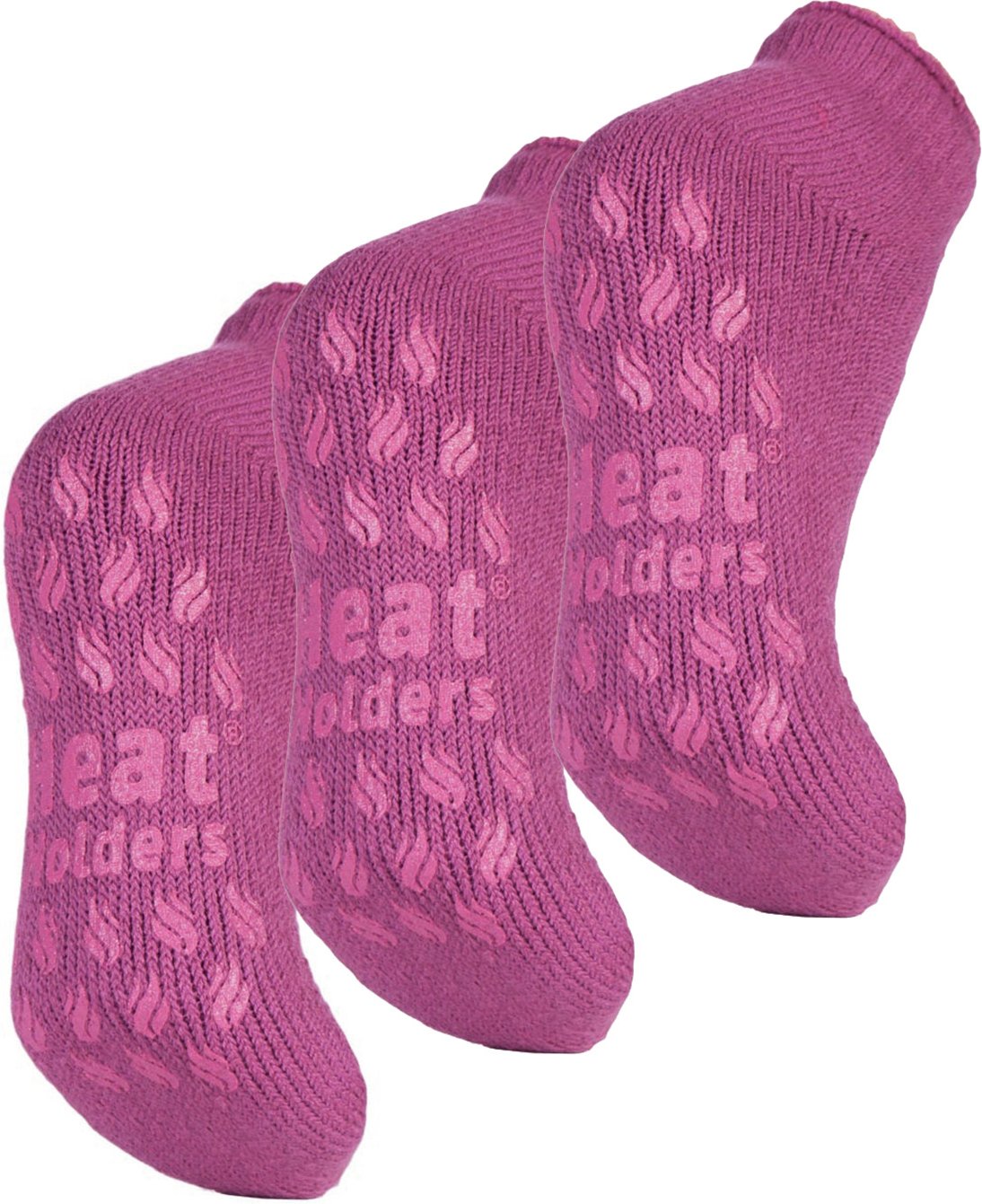 Heat Holders - 3 Paar Multipack Damen Knöchel Slipper Socken mit Gripper - Mid Pink