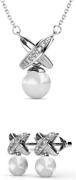 Parure et Coffret Chris Pearl - Argenté et Cristal