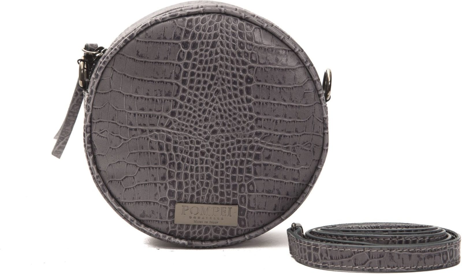 Pompei Donatella Grey Leather Crossbody Body's Bag