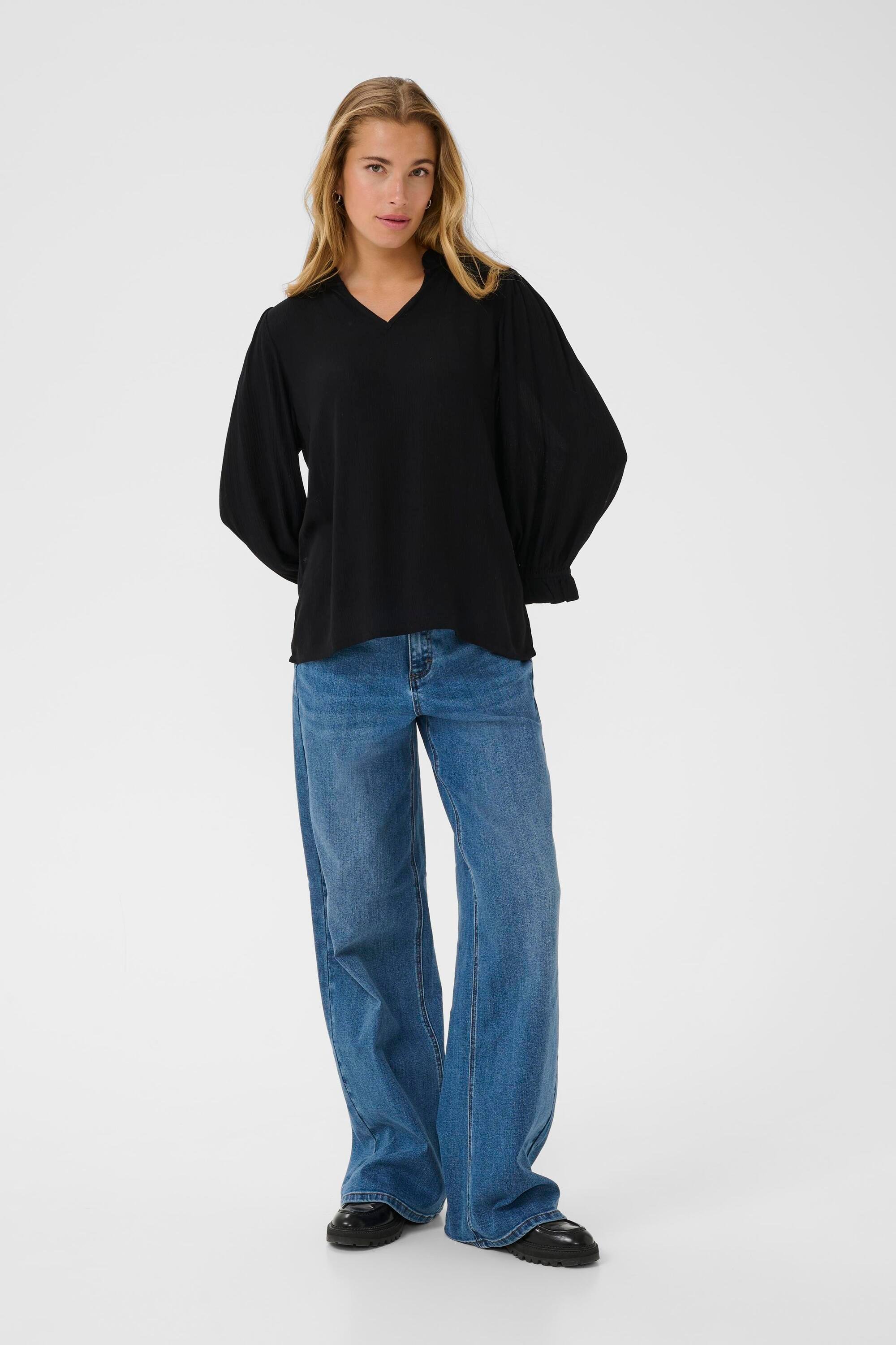 Thumbnail - Langarm-Bluse KAliv Regular fit black