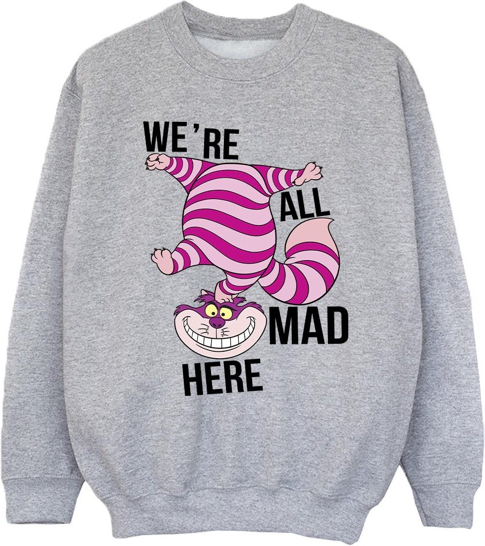 Disney - "Alice In Wonderland All Mad Here" Sweatshirt für Mädchen (Grau)