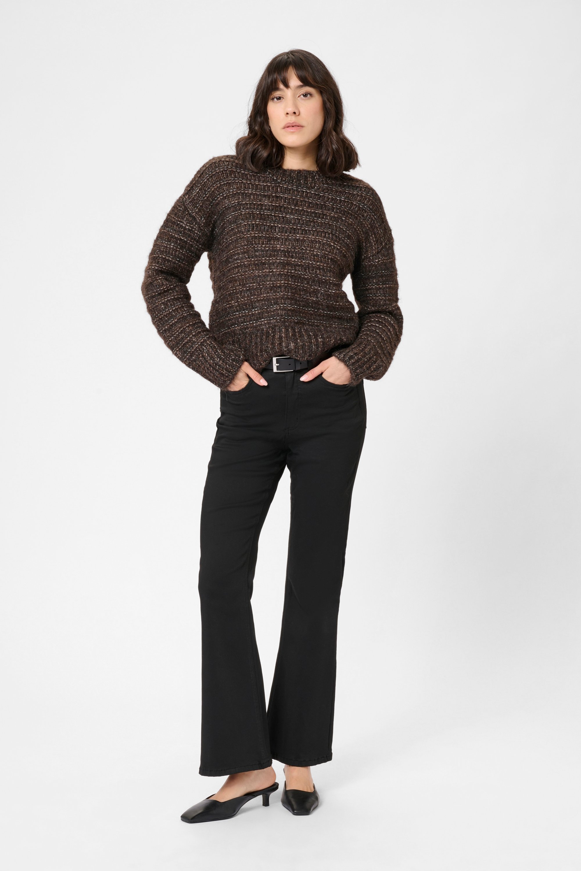 Strickpullover KAmarena Strickpullover Loose fit dark brown