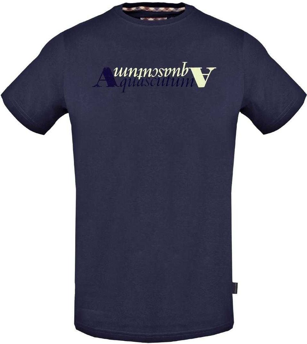 Aquascutum - T-Shirt für Herren, Logo (Dunkles Marineblau)