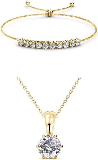 Kristall Mia Geburtsstein Set - Gold und Kristall