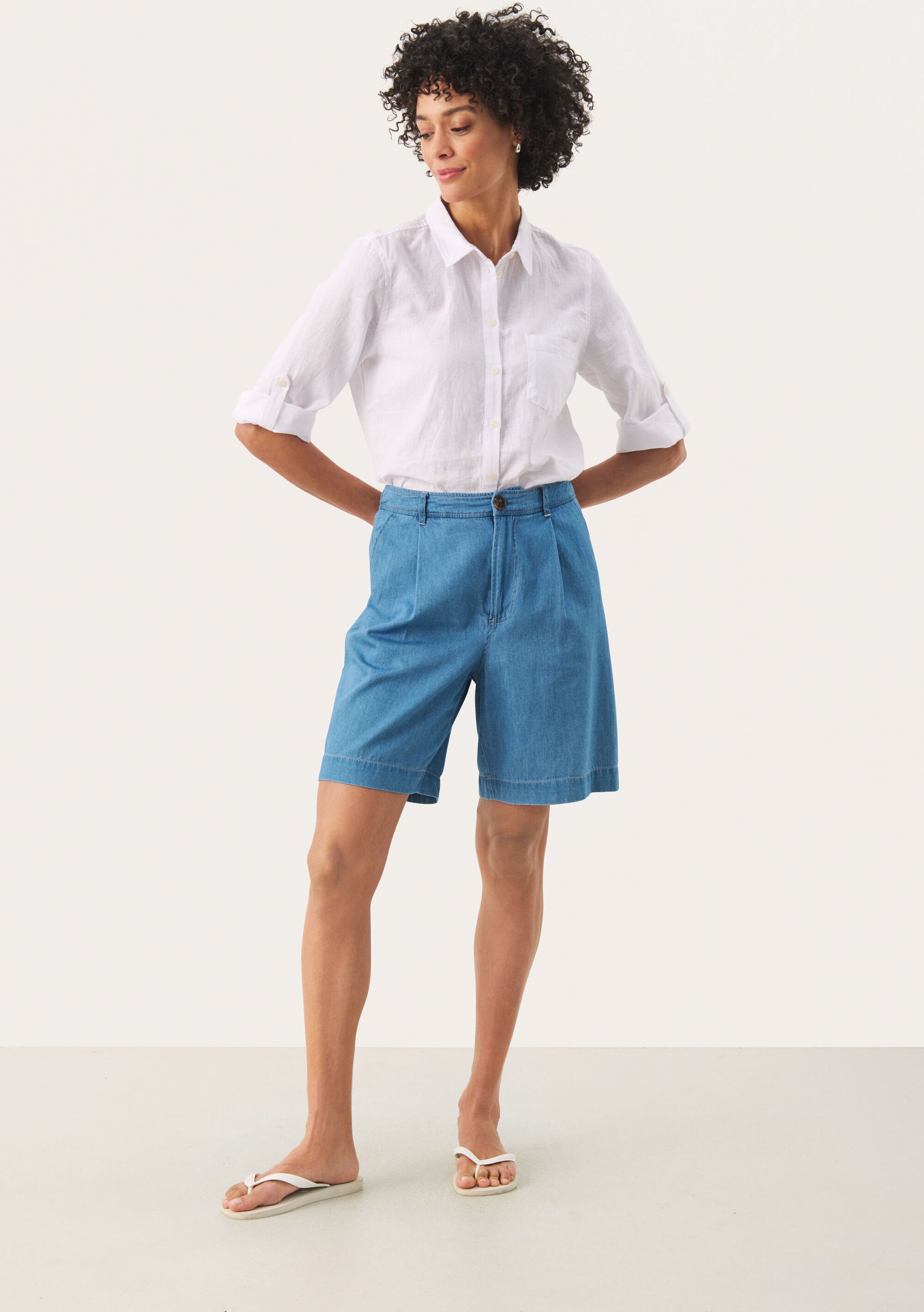 Shorts Gerade Passform Light Blue Denim