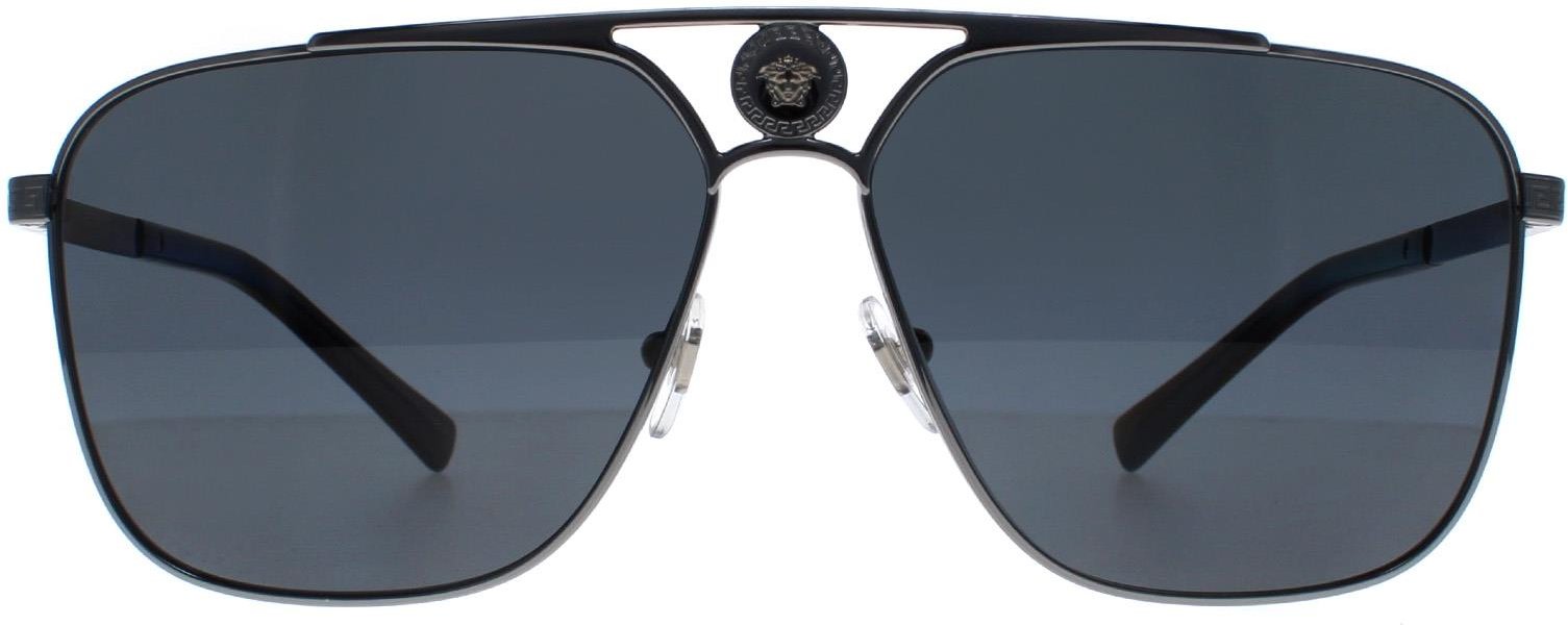 Versace Rectangle Herren Gunmetal Dunkel Grau Polarisiert VE2238