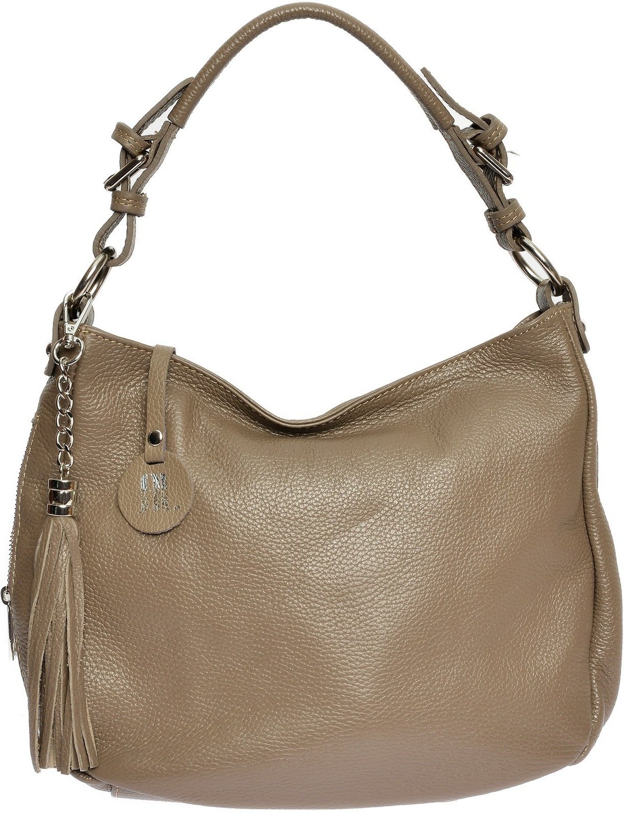 Anna Luchini Beigere Lederhandtasche