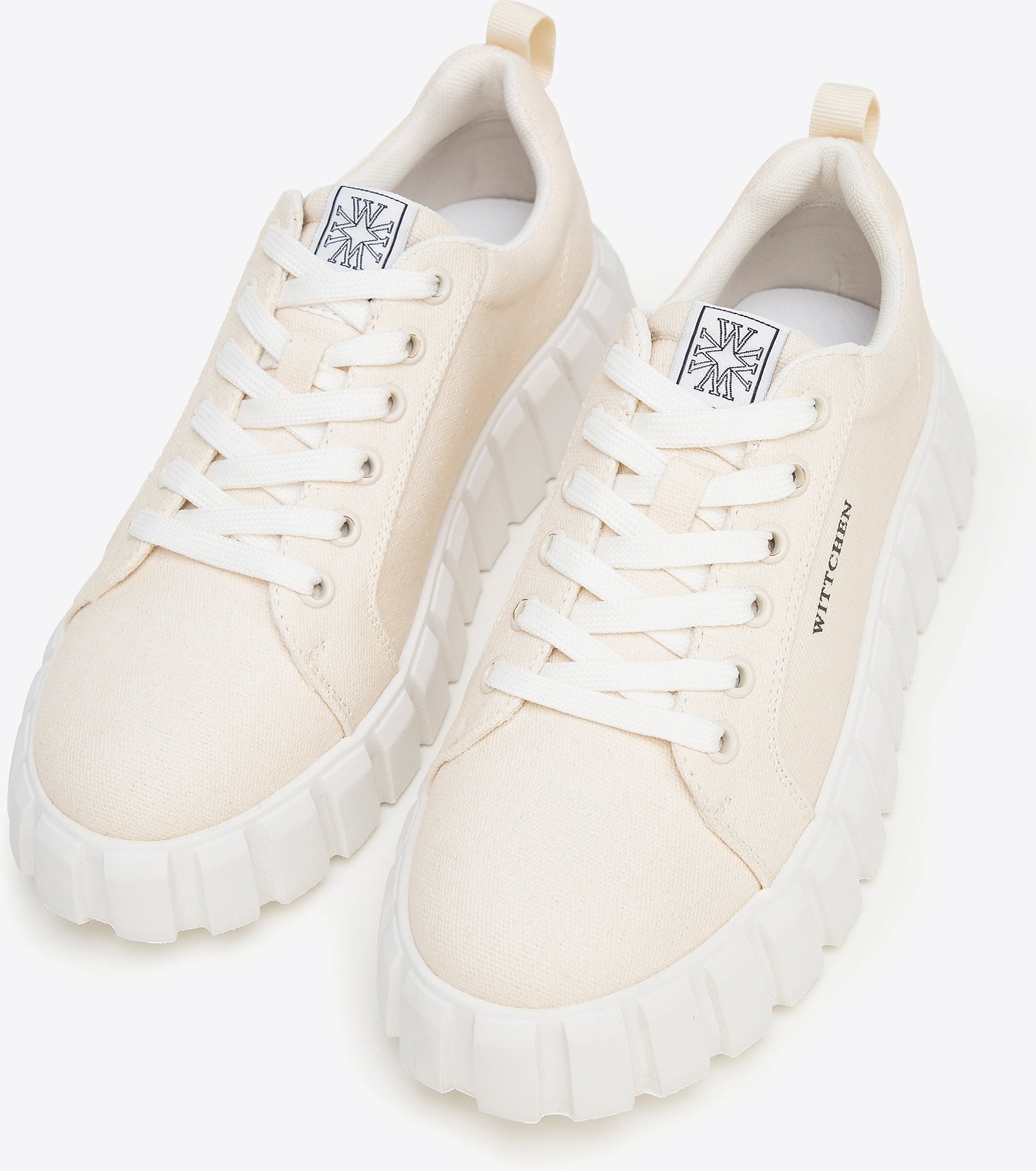 Wittchen Damen Plateau-Sneaker Hellbeige Textilmaterial