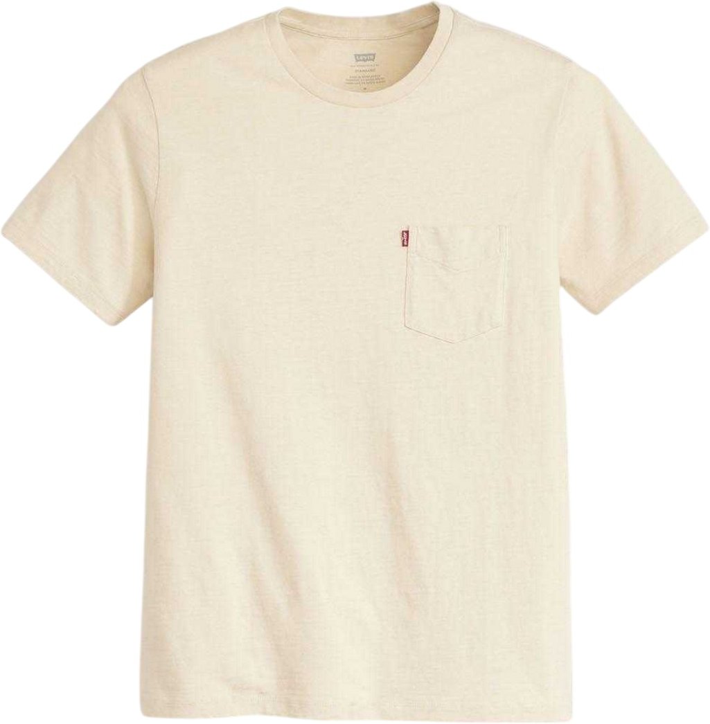 Levis - "Classic" T-Shirt für Herren, Brusttasche (Cremefarbe)