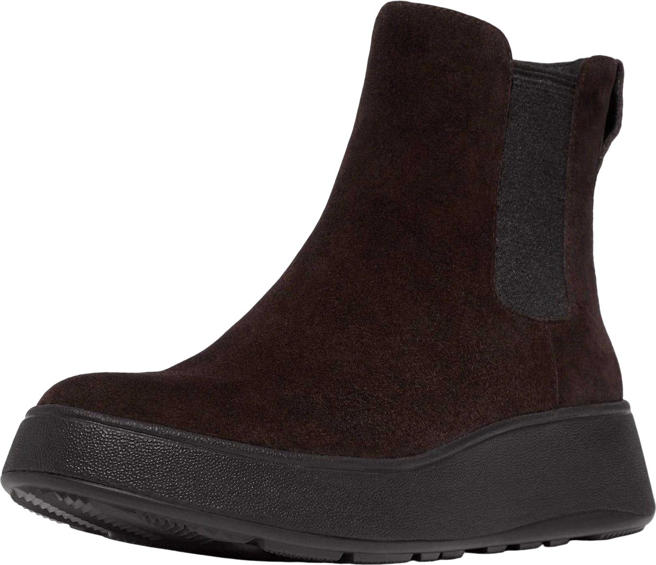 Fit Flop - "F-Mode" Stiefeletten für Damen, Wildleder, flach geformter Absatz (Braun)