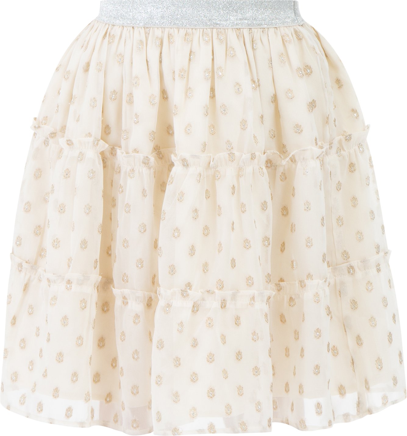 Faina Minirock Mädchen (Kids) Wollweiß mit goldenen Punkten