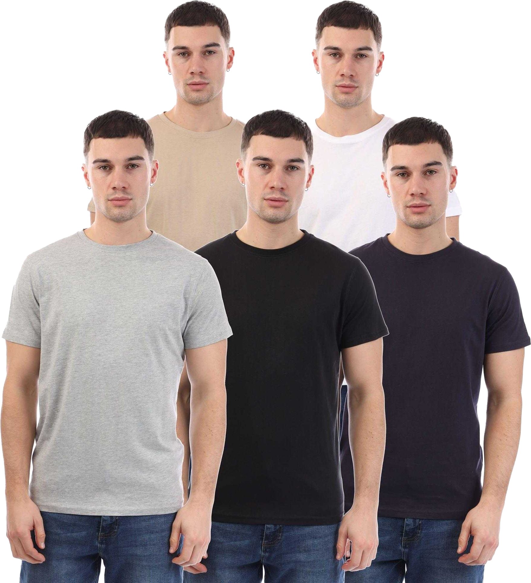 Duck and Cover - "Frankinz" T-Shirt für Herren (5er-Pack) (Schwarz/Grau/Weiß/Beige)