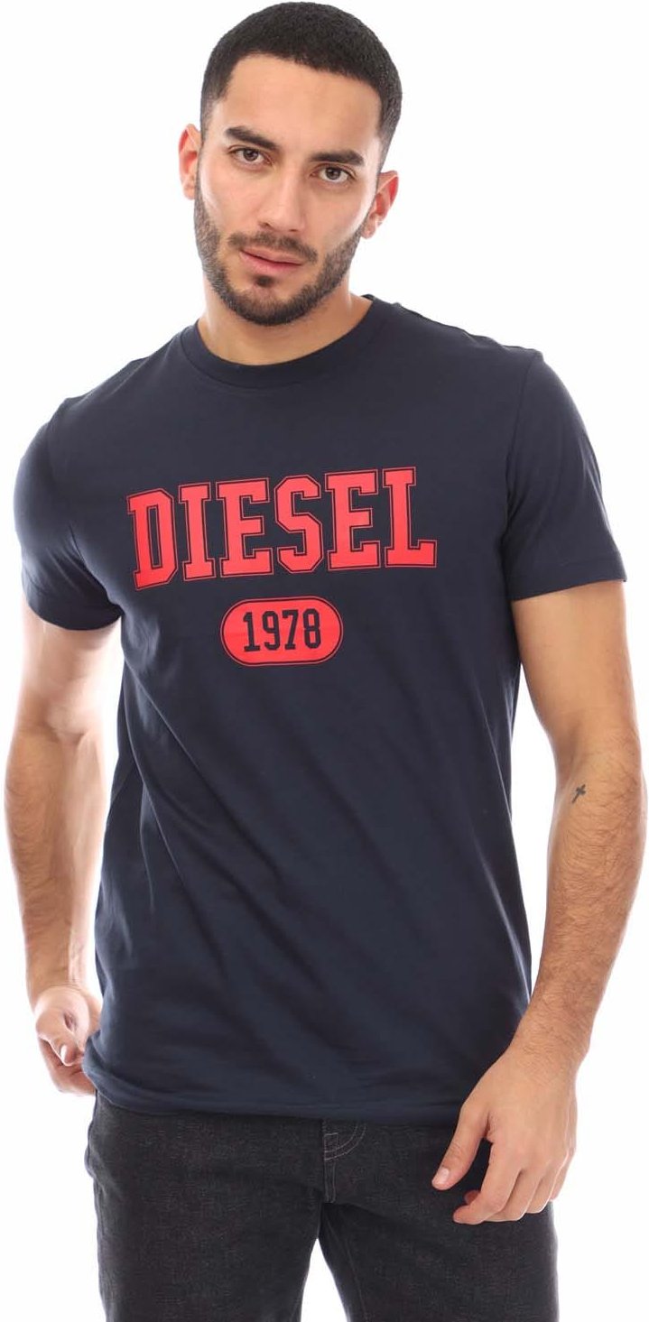 Diesel 1978 Varsity Design Marineblaues T-Shirt