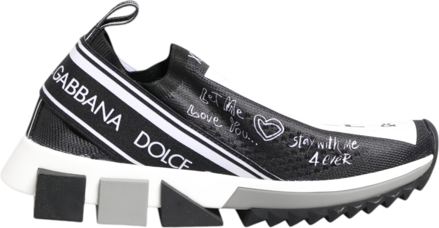 Dolce & Gabbana Schwarz-Weiß Sorrento Niedrigschuh Sneakers