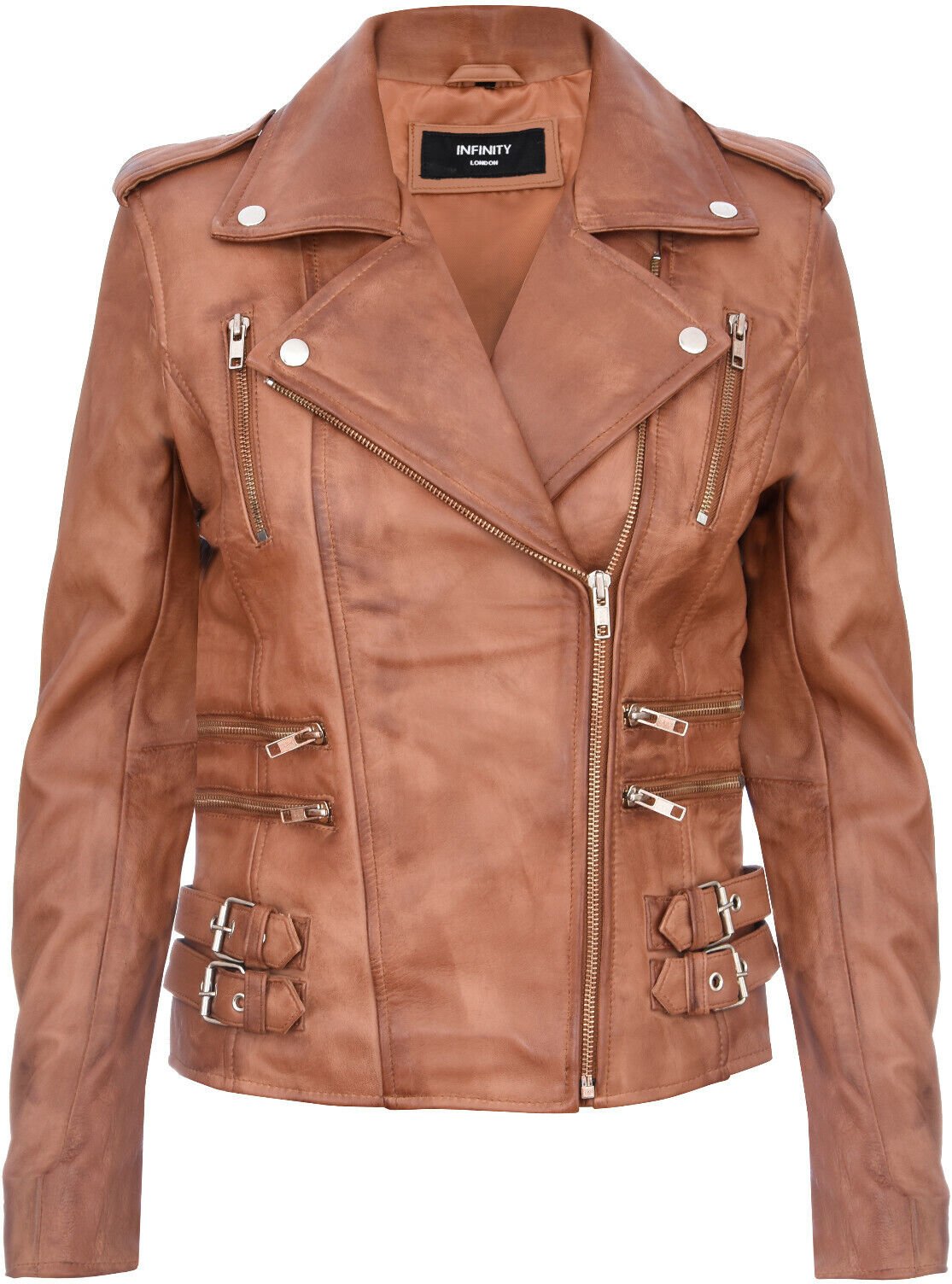Damen Leder Brando Bikerjacke-Loddon