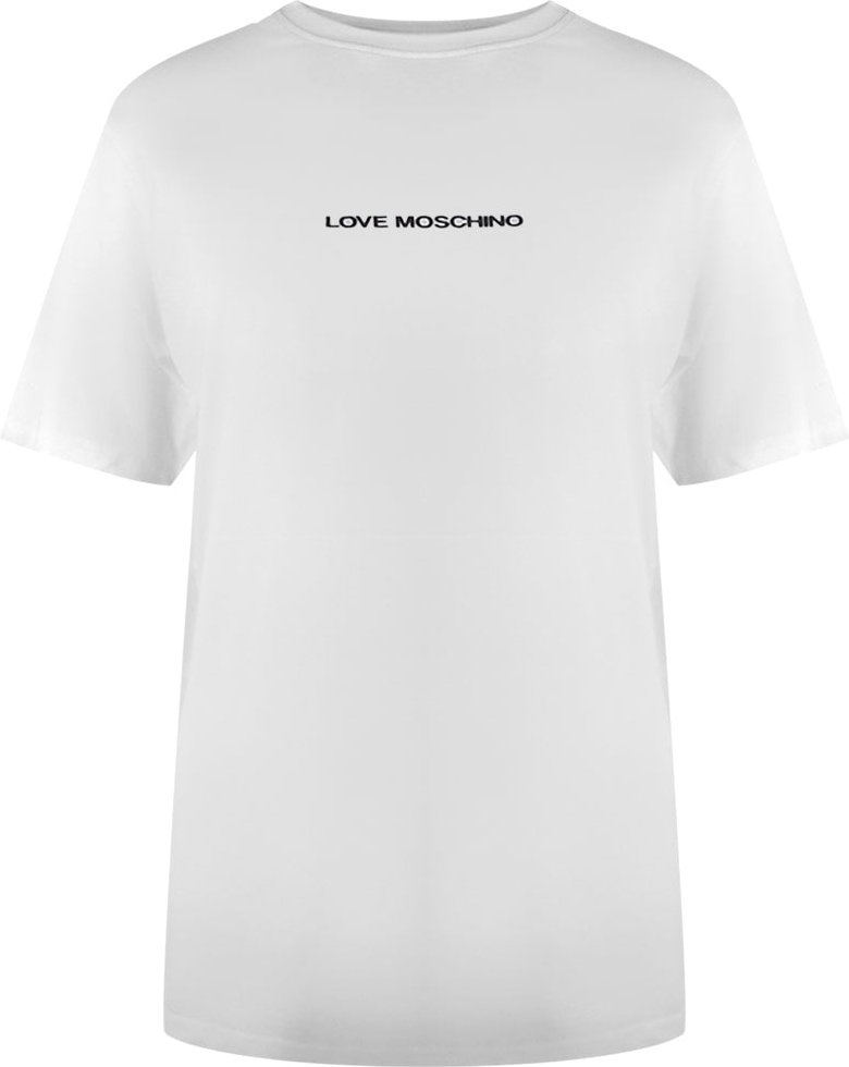 Moschino T-shirt Mit Auffälligem Logo (weiß)