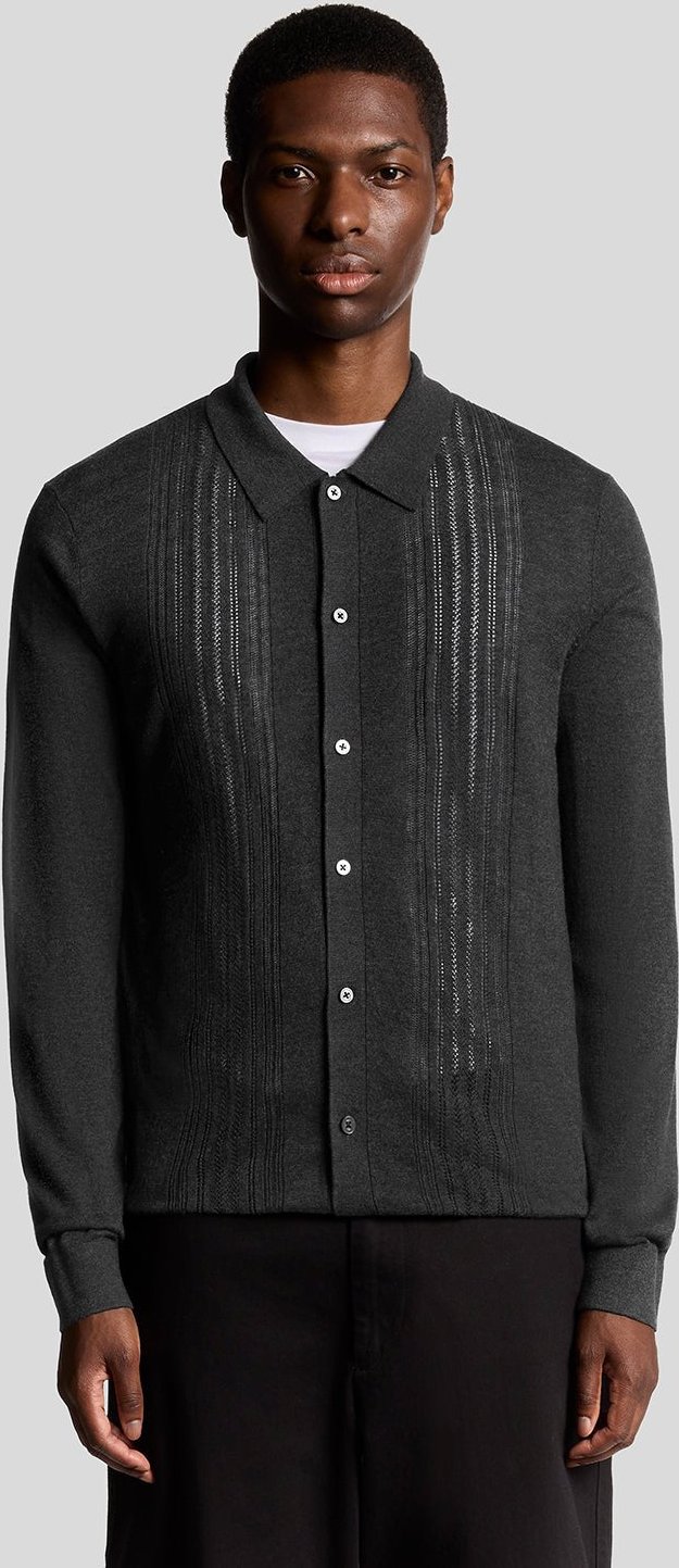 Lyle & Scott Zopfmusterhemd aus Wollmischung - Grau