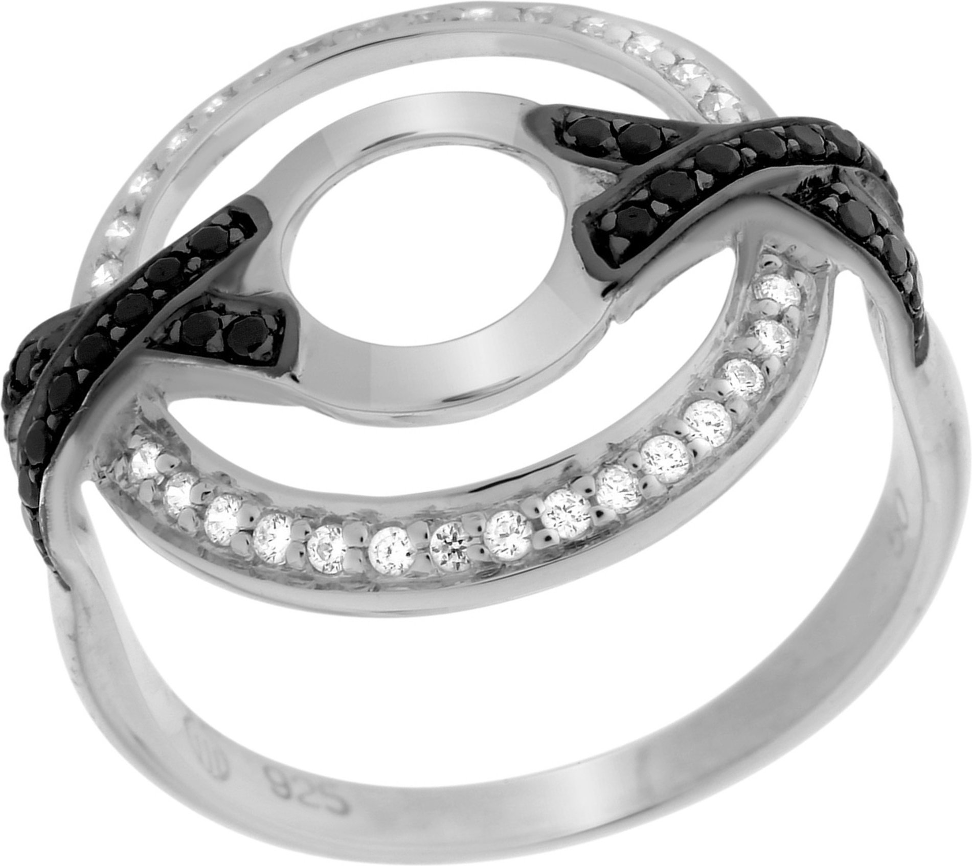 Orphelia Damen-Ring Sterling-Silber 925 – Silber/Schwarz ZR-7095/2