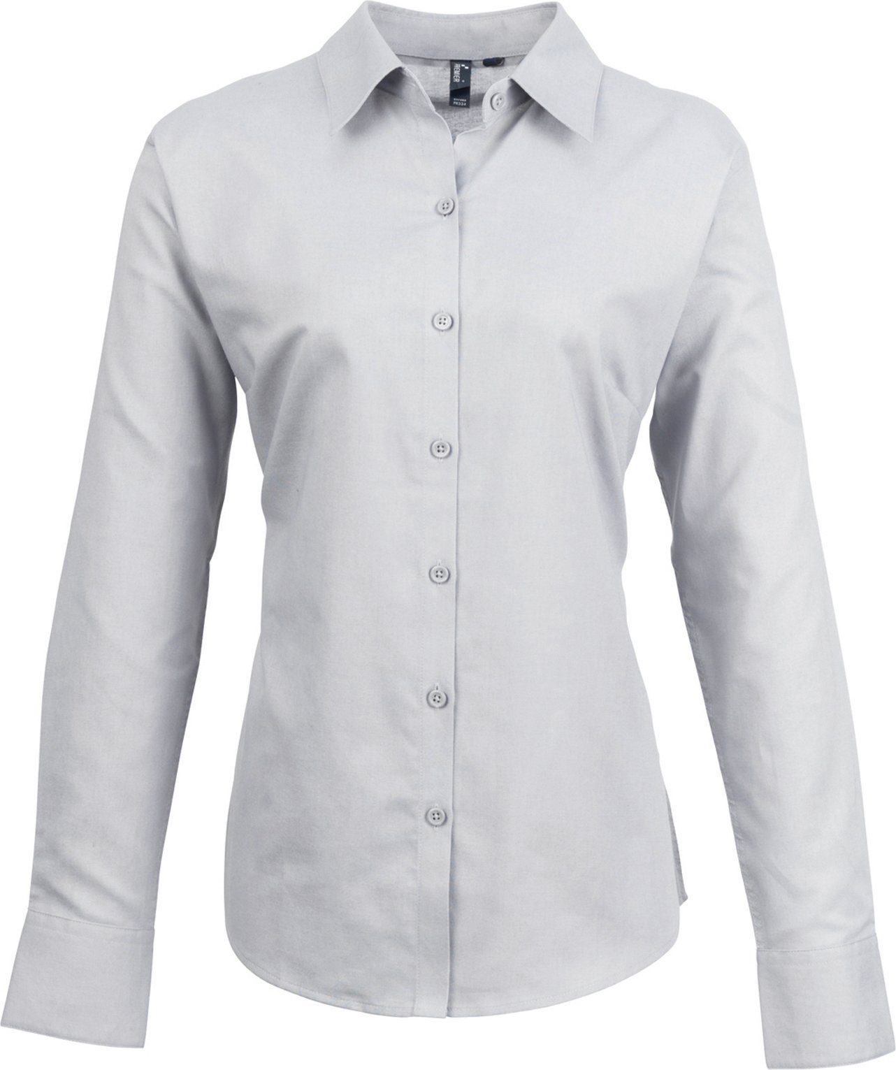 Premier Damen Oxford-Bluse / Bluse / Arbeitshemd, langärmlig (Silber)