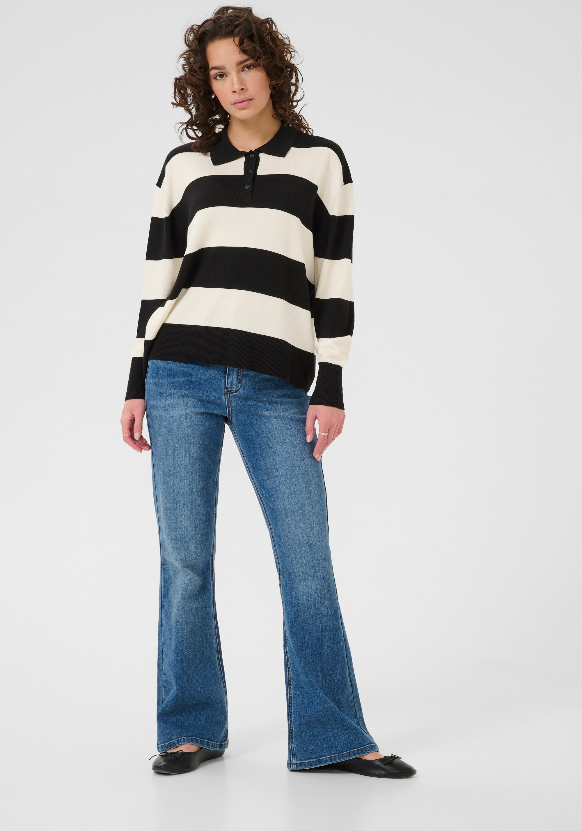 Strickpullover KAlizza Baggy fit black offwhite