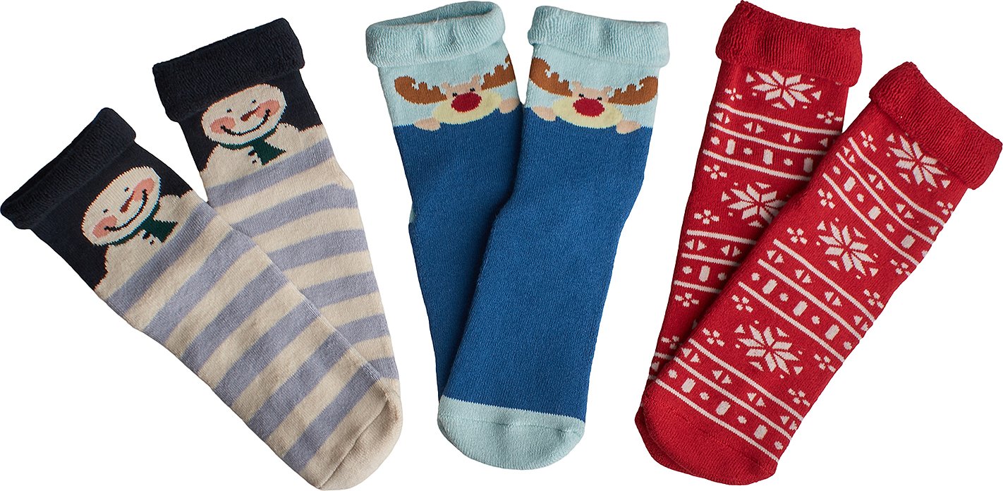 Packung mit 3 AD00AAP rutschfesten Socken für Mädchen