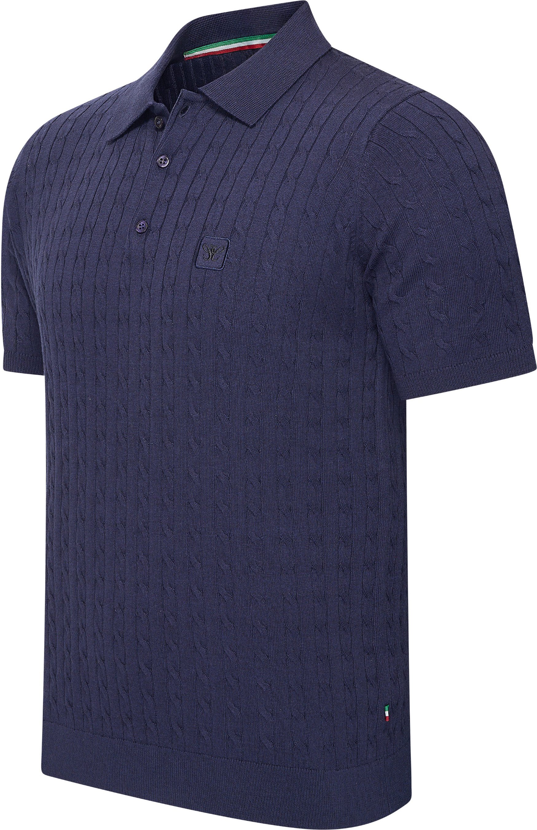 Cappuccino Italia Caorle Cable Knit Polo Blau