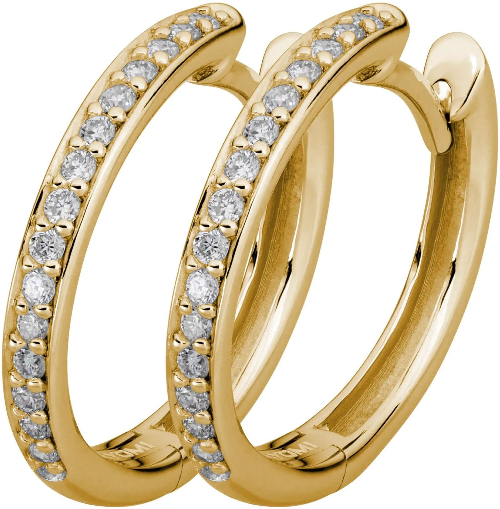 Lyomi Klappcreolen 585/- Gelbgold 30 synth. Diam. 0,19ct.