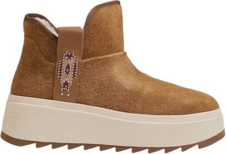 Moon Bootie Wildleder Schaffell Plattform