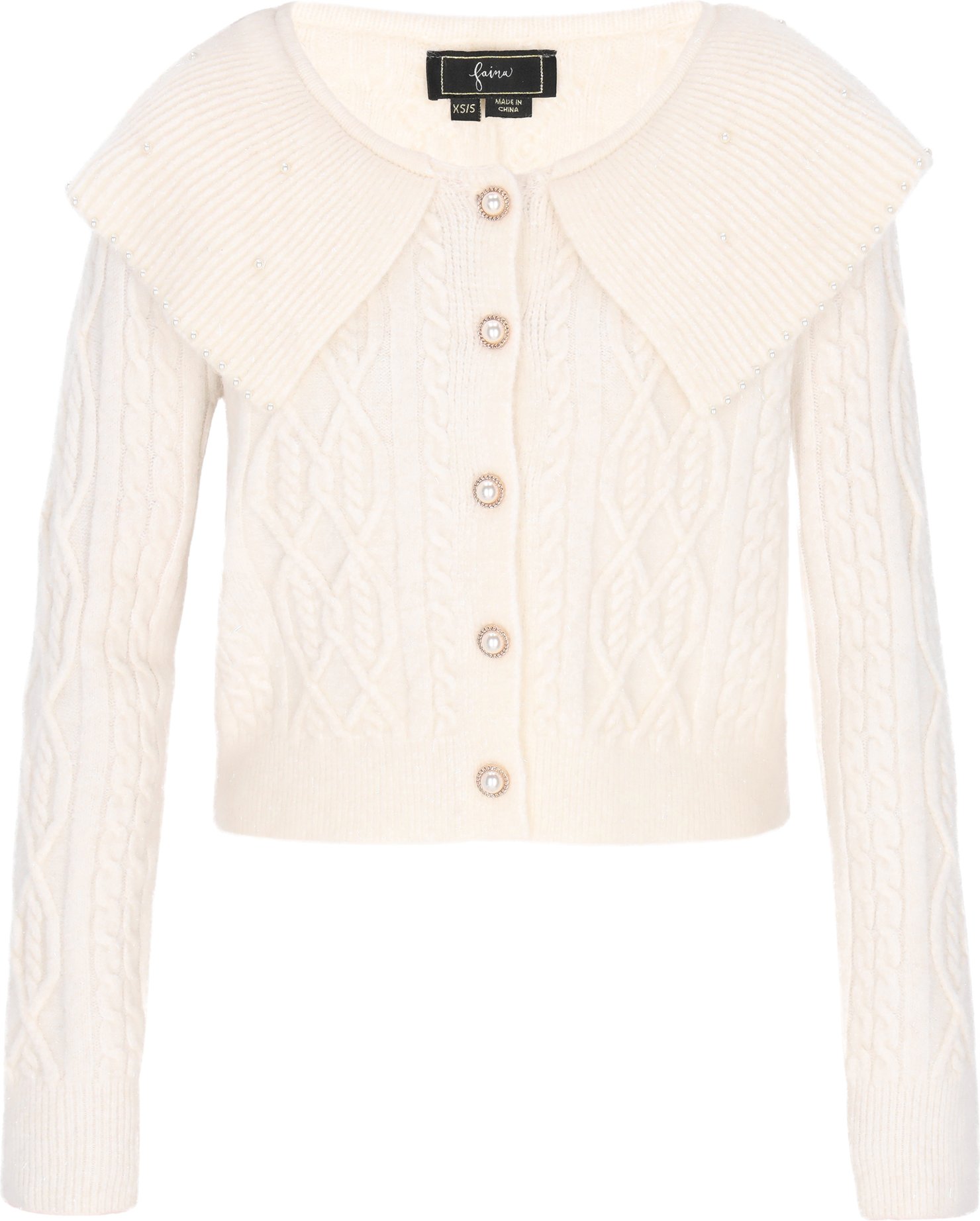 Thumbnail - Faina Strickjacke Frauen cremefarben