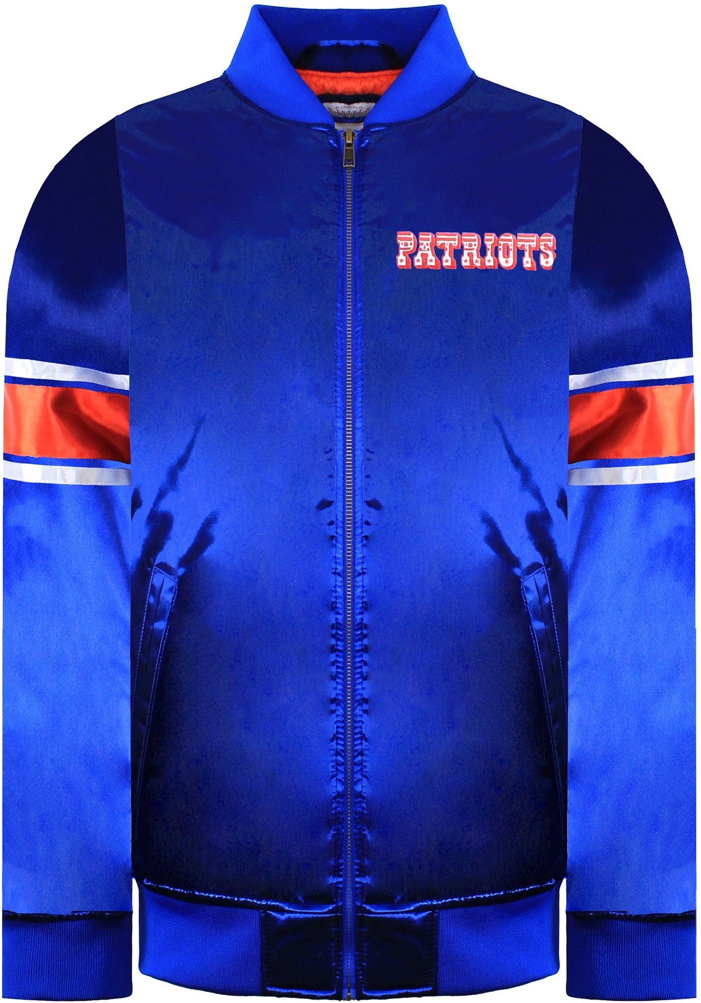 Mitchell & Ness NFL New England Patriots Satin Bomberjacke in Übergröße