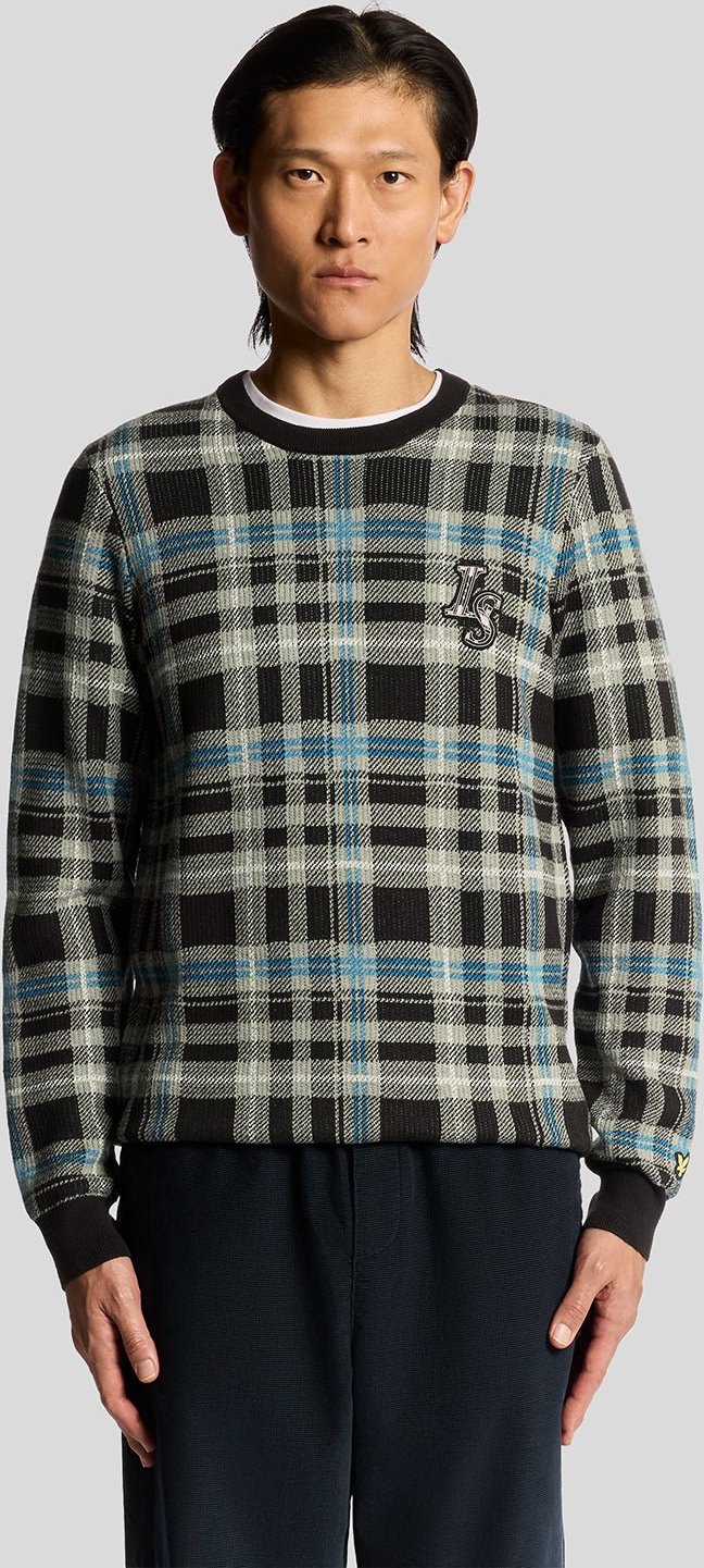 Thumbnail - Lyle & Scott – Gerippter Pullover mit Rundhalsausschnitt und Schottenmuster – Mehrfarbig