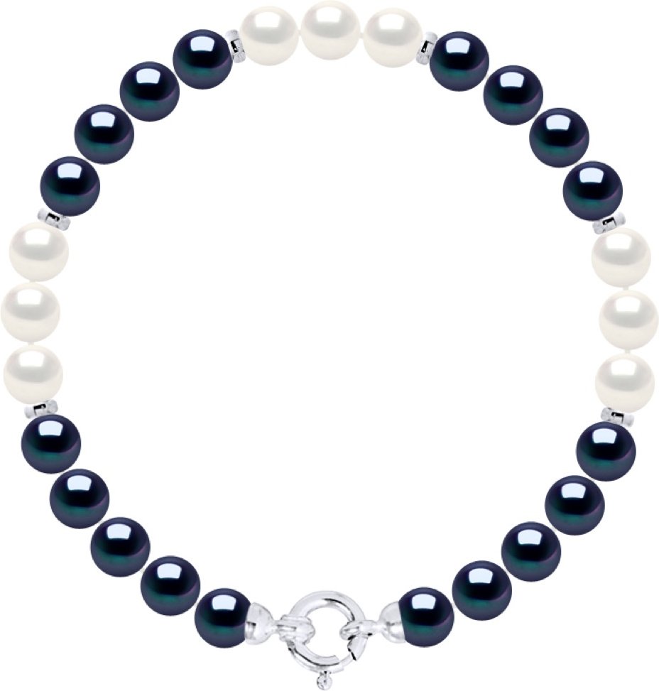 Armband – Reihe aus echten Süßwasser-Zuchtperlen, rund 6–7 mm