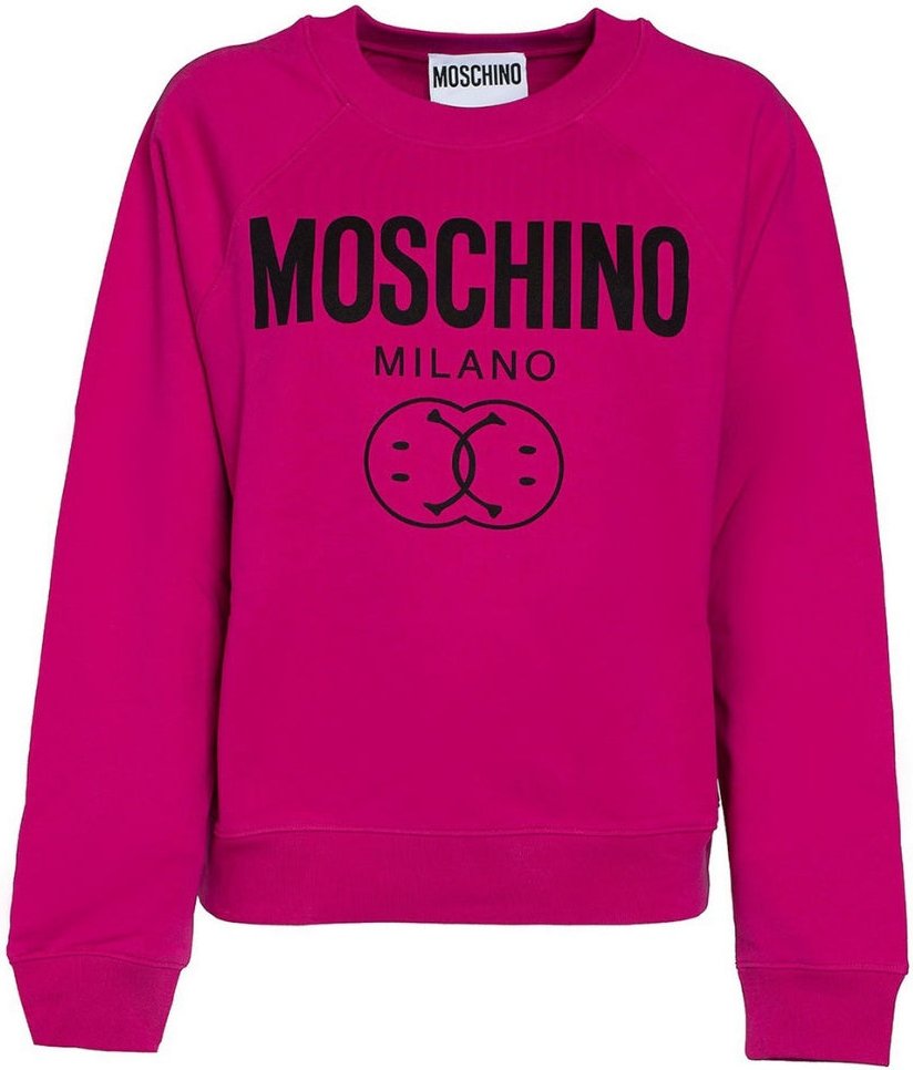 Moschino Milano Double Smiley Fuxia Pullover