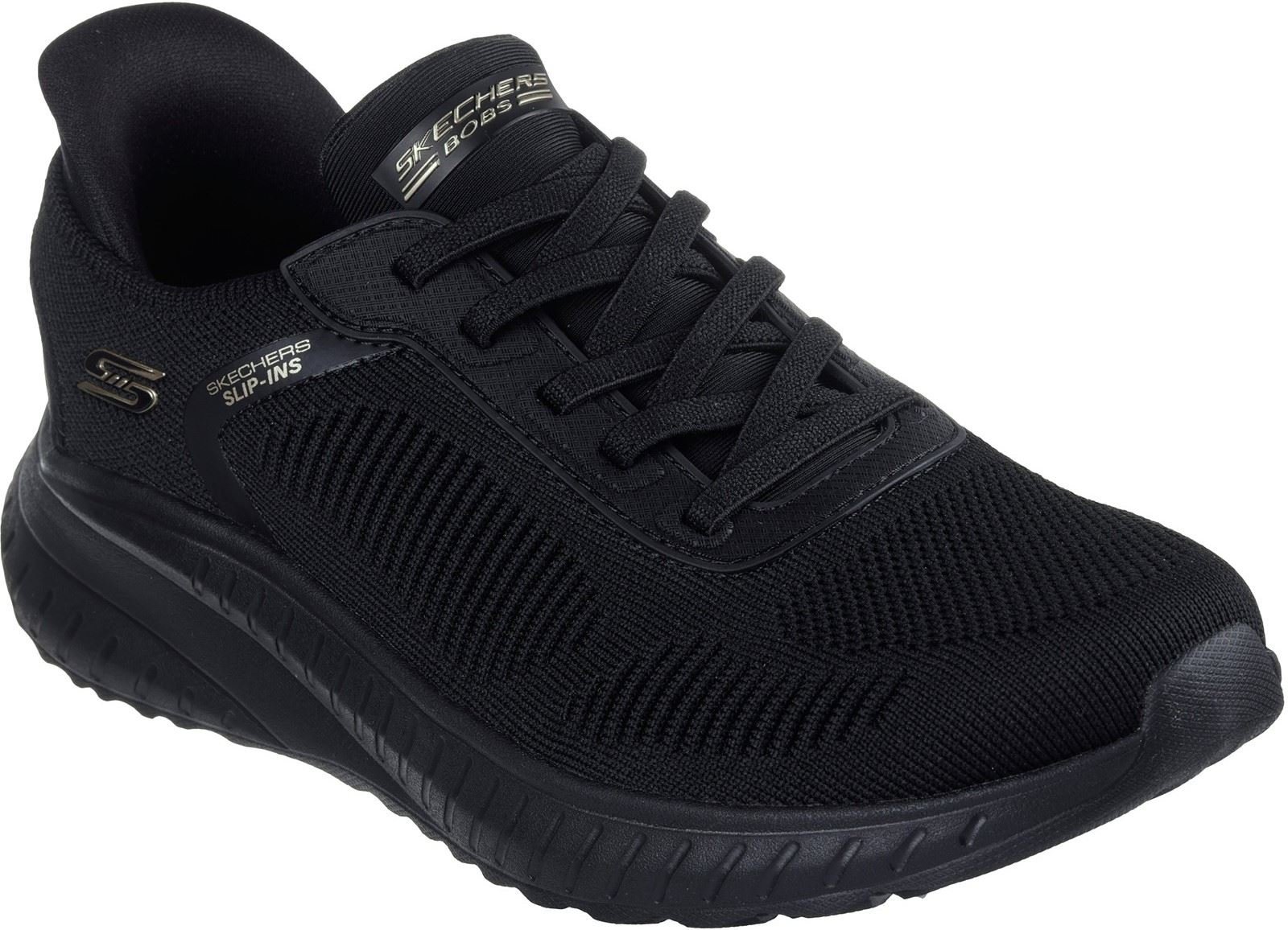 Skechers BOBS Sport Squad Chaos Damen Sneaker in Schwarz aus Textil