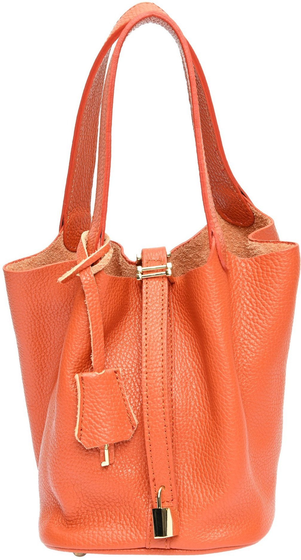 Anna Luchini Orange Lederhandtasche