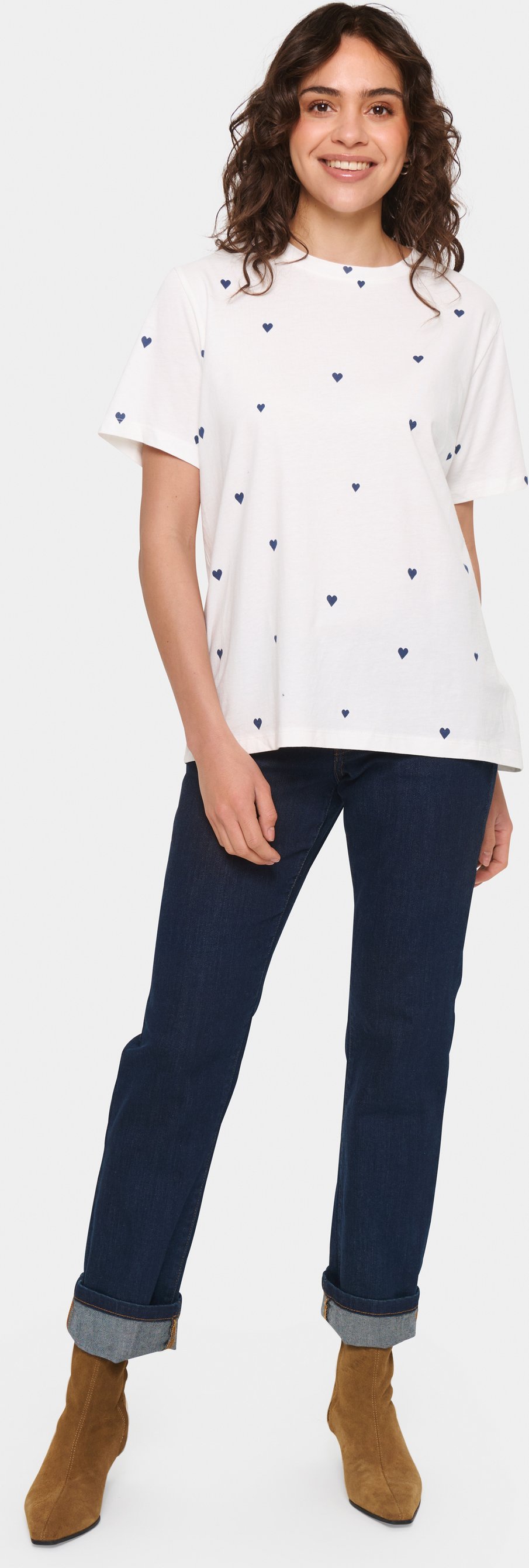 T-shirt Lockere Passform BlueIndigo Harts white blue