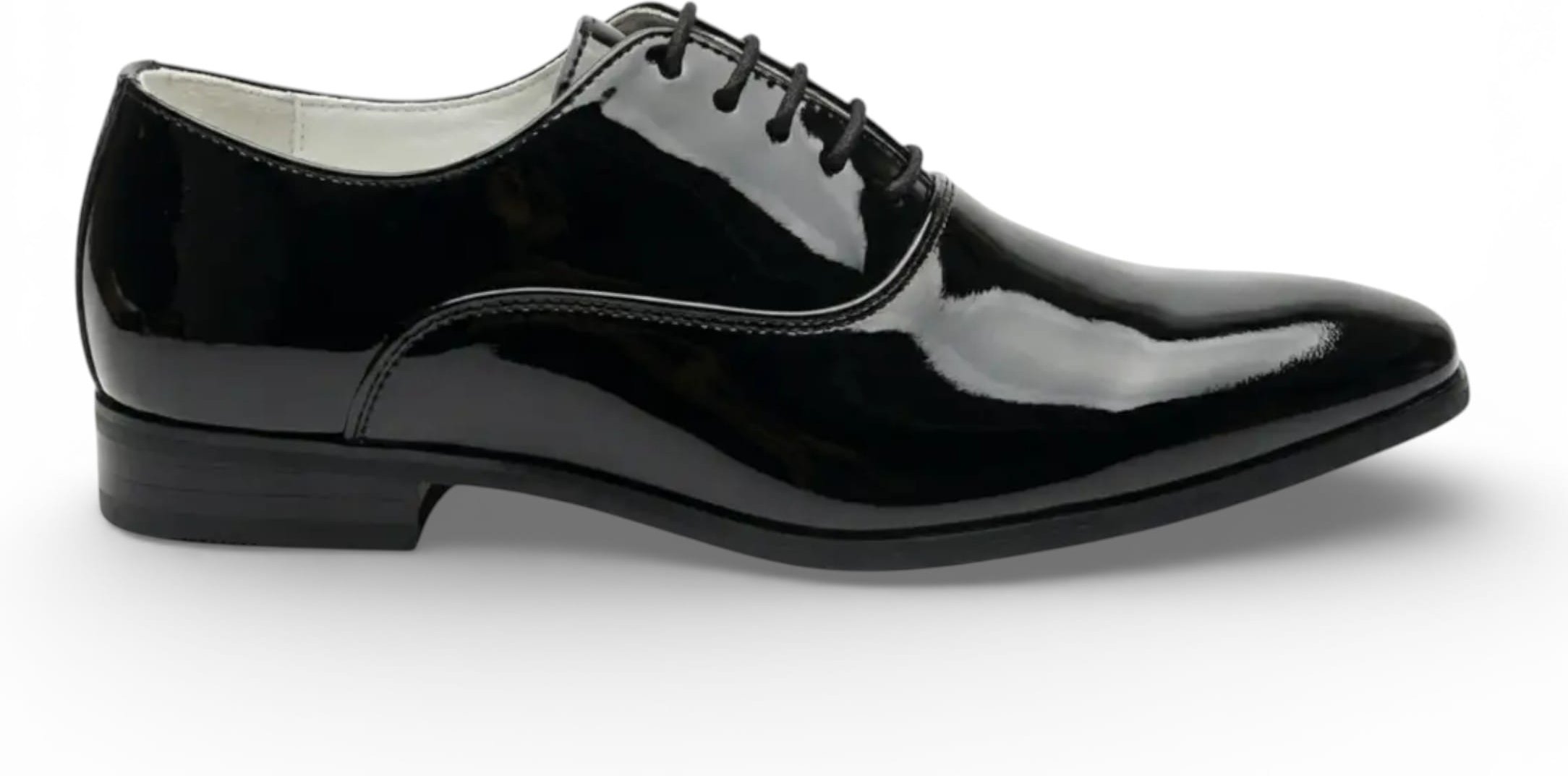 Schwarze Herren-Oxford-Brogues aus Lackleder