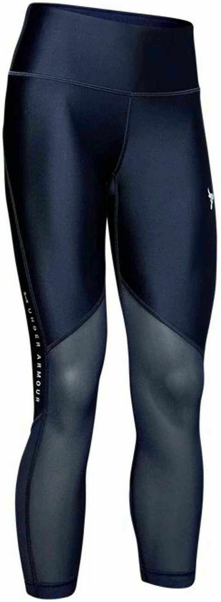 Under Armour X Project Rock Heatgear Blue Womens Mesh Crop Leggings 1351101 408