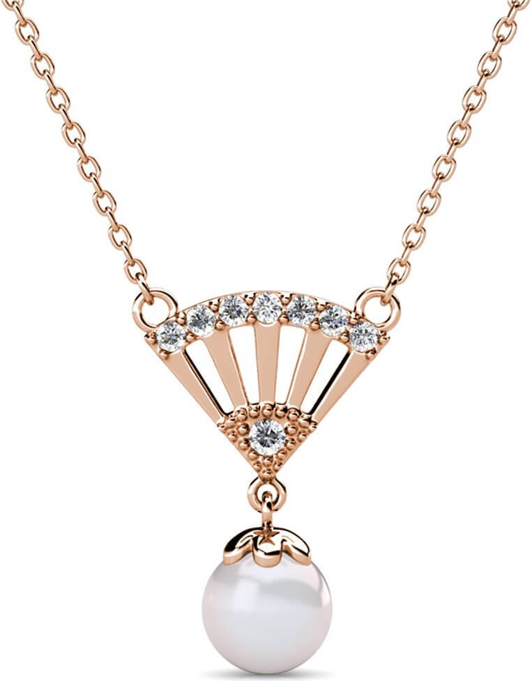 Ingride Perlenanhänger - Roségold und Kristall