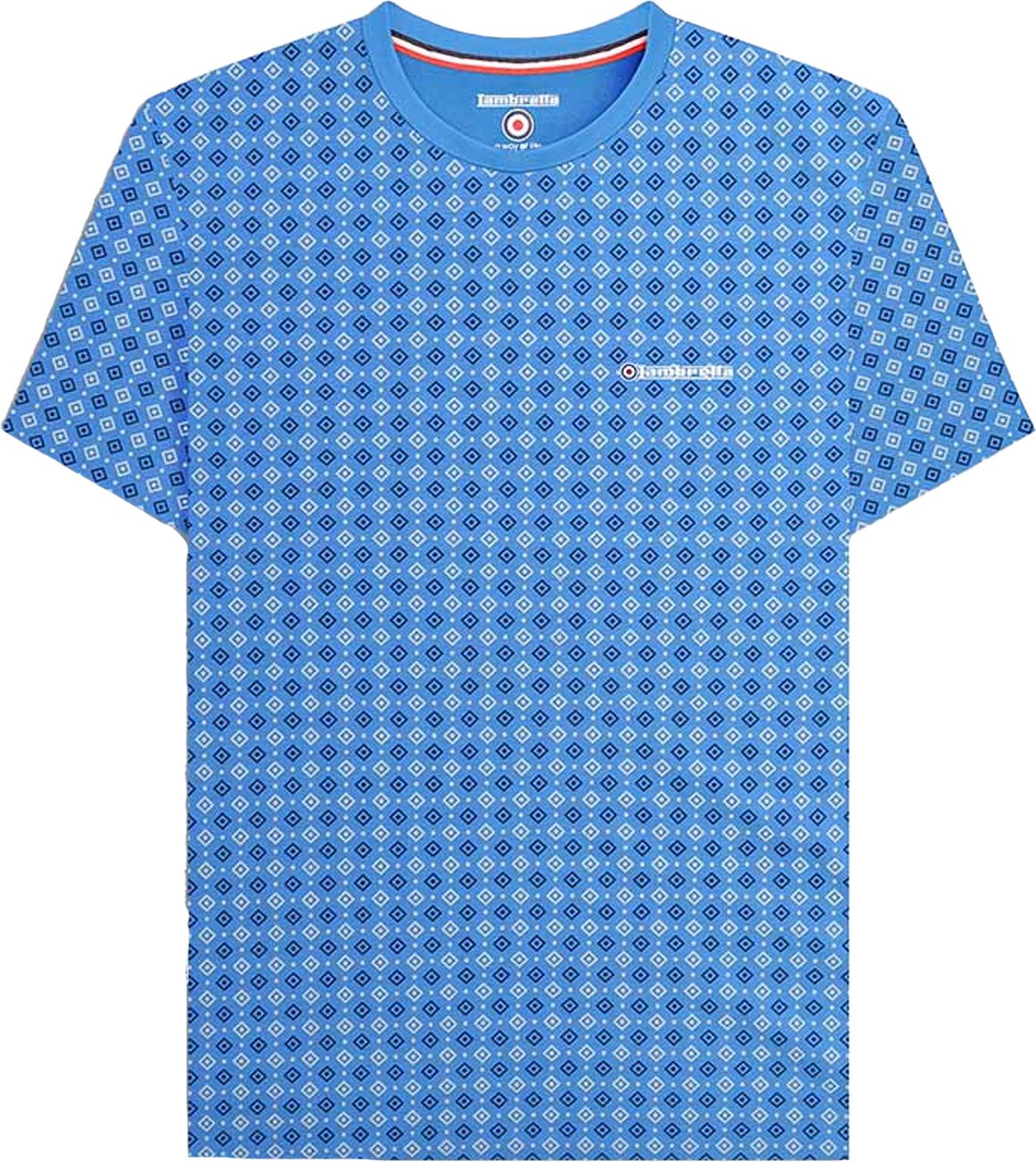 Lambretta - "SS24" T-Shirt Rundum bedruckt für Herren (Vallarta Blau)