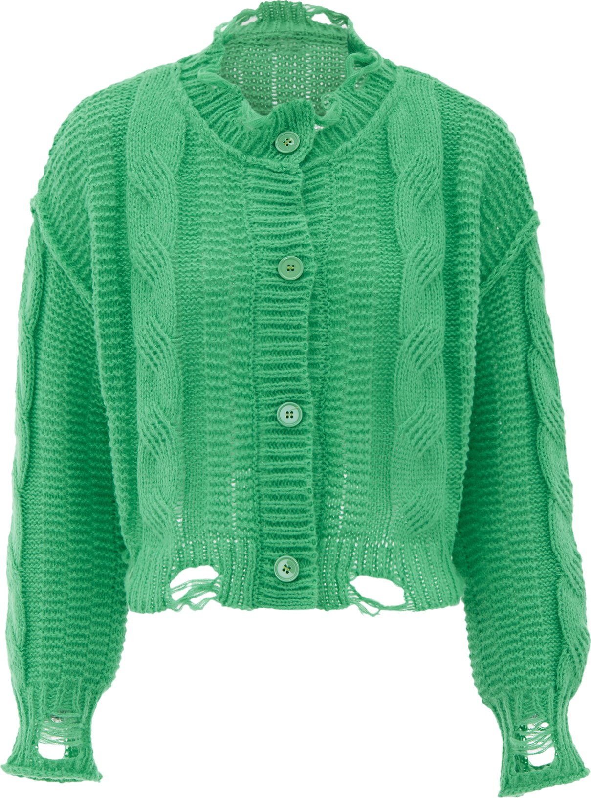 Mymo Strickjacke Damen grün