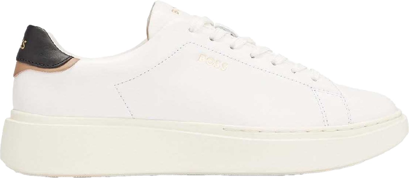 Boss - "Amber" Logo Sneaker für Damen, Leder (Weiß)